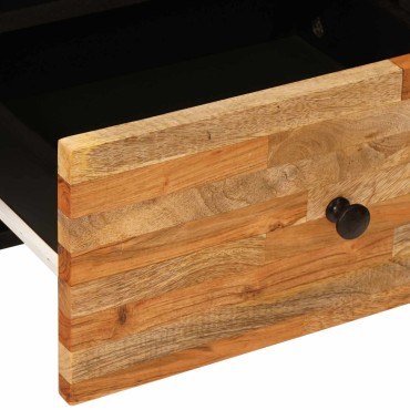 vidaXL Ντουλάπι TV Καφέ 100x33x46cm Στερεό ξύλο μάνγκο 1 τεμ.