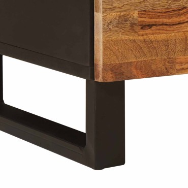 vidaXL Ντουλάπι Μπάνιου Φυσικό 38x33x58cm Στερεό ξύλο μάνγκο