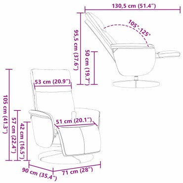 vidaXL Κάθισμα μασάζ Λευκό 71 x 90 x 105 εκ. Τεχνητό Δέρμα
