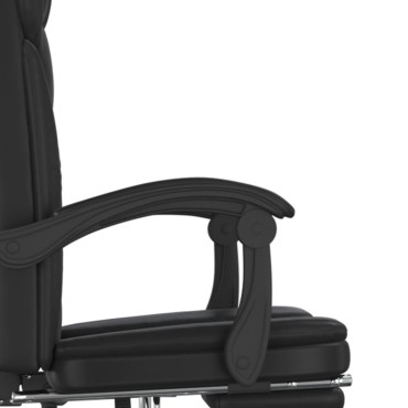 vidaXL Καρέκλα Γραφείου Ανακλινόμενη Μαύρη Συνθετικό δέρμα 63x56x(112,5-122) cm 1 τεμ.
