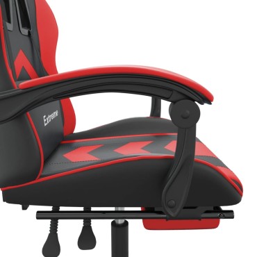 vidaXL Καρέκλα Gaming Μασάζ Υποπόδιο Μαύρο/Κόκκινο από Συνθετικό Δέρμα 57,5x59,5x(121-131)cm 1 τεμ.