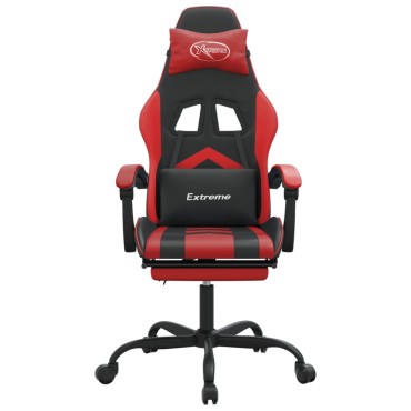 vidaXL Καρέκλα Gaming Περιστρ. Υποπόδιο Μαύρο/Πράσινο Συνθετικό Δέρμα 57,5x59,5x(121-131)cm 1 τεμ.