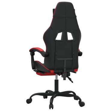 vidaXL Καρέκλα Gaming Περιστρ. Υποπόδιο Μαύρο/Πράσινο Συνθετικό Δέρμα 57,5x59,5x(121-131)cm 1 τεμ.