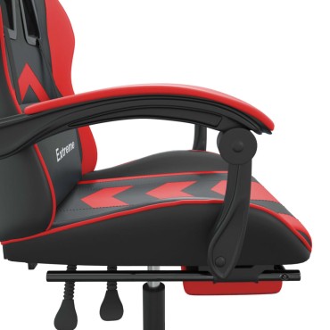 vidaXL Καρέκλα Gaming Περιστρ. Υποπόδιο Μαύρο/Πράσινο Συνθετικό Δέρμα 57,5x59,5x(121-131)cm 1 τεμ.