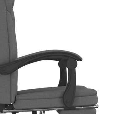 vidaXL Καρέκλα Γραφείου Ανακλινόμενη Σκούρο Γκρι Υφασμάτινη 63x56x(112,5-122) cm 1 τεμ.