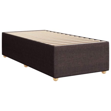 vidaXL Κρεβάτι Boxspring με Στρώμα Σκούρο Καφέ 90x190 εκ. Υφασμάτινο