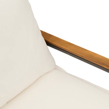 vidaXL παγκάκι Μαύρο και Κρεμ Λευκό 115x65x72cm Ρατάν