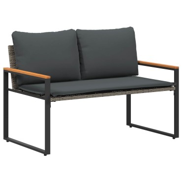vidaXL παγκάκι Γκρι και Σκούρο Γκρι 115x65x72cm Ρατάν
