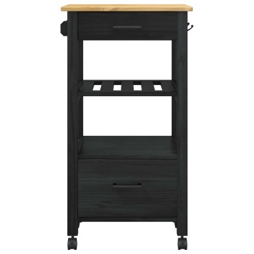 vidaXL Καρότσι Κουζίνας MONZA Μαύρο 48x40x88,5cm 1 τεμ.