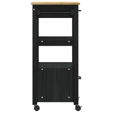 vidaXL Καρότσι Κουζίνας MONZA Μαύρο 48x40x88,5cm 1 τεμ.