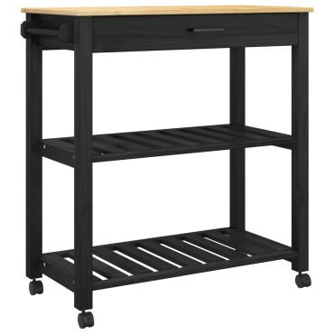 vidaXL Καρότσι Κουζίνας MONZA Μαύρο 84x40x88,5cm 1 τεμ.