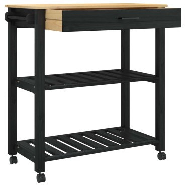 vidaXL Καρότσι Κουζίνας MONZA Μαύρο 84x40x88,5cm 1 τεμ.