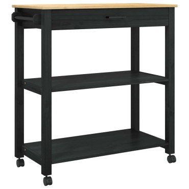 vidaXL Καρότσι Κουζίνας MONZA Μαύρο 84x40x88,5cm 1 τεμ.