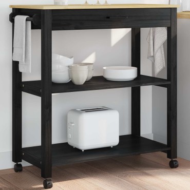 vidaXL Καρότσι Κουζίνας MONZA Μαύρο 84x40x88,5cm 1 τεμ.