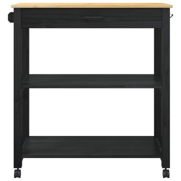 vidaXL Καρότσι Κουζίνας MONZA Μαύρο 84x40x88,5cm 1 τεμ.