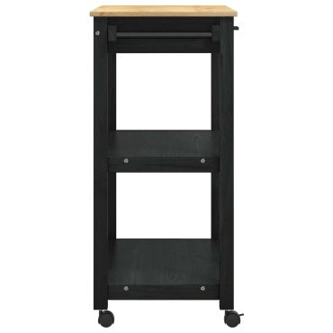 vidaXL Καρότσι Κουζίνας MONZA Μαύρο 84x40x88,5cm 1 τεμ.