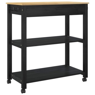 vidaXL Καρότσι Κουζίνας MONZA Μαύρο 84x40x88,5cm 1 τεμ.