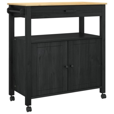 vidaXL Καρότσι Κουζίνας MONZA Μαύρο 84x40x88,5cm 1 τεμ.