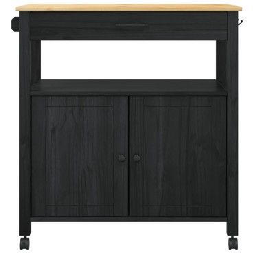 vidaXL Καρότσι Κουζίνας MONZA Μαύρο 84x40x88,5cm 1 τεμ.