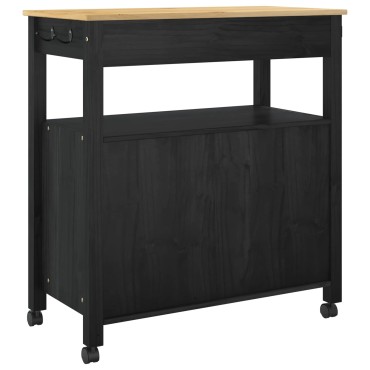 vidaXL Καρότσι Κουζίνας MONZA Μαύρο 84x40x88,5cm 1 τεμ.