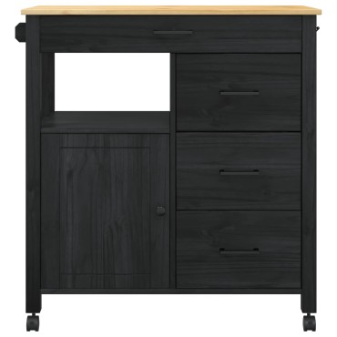 vidaXL Καρότσι Κουζίνας MONZA Μαύρο 84x40x88,5cm 1 τεμ.