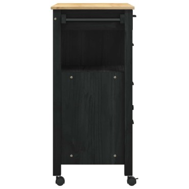 vidaXL Καρότσι Κουζίνας MONZA Μαύρο 84x40x88,5cm 1 τεμ.