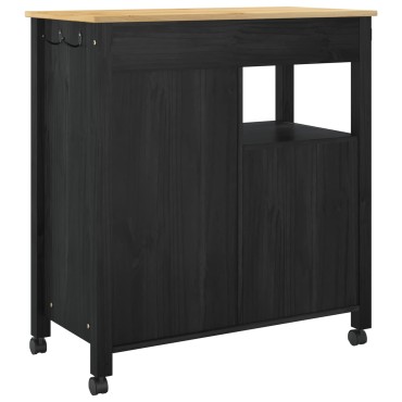 vidaXL Καρότσι Κουζίνας MONZA Μαύρο 84x40x88,5cm 1 τεμ.