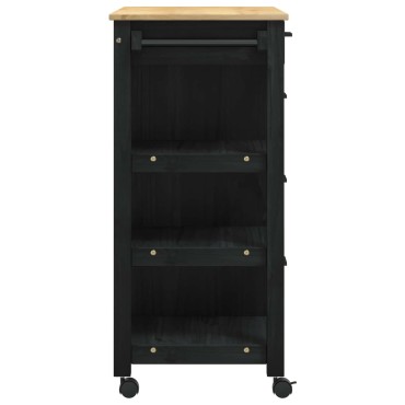 vidaXL Καρότσι Κουζίνας MONZA Μαύρο 84x40x88,5cm 1 τεμ.