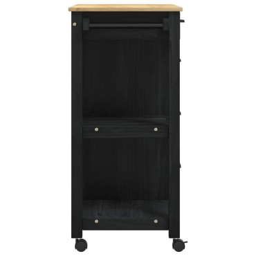 vidaXL Καρότσι Κουζίνας MONZA Μαύρο 84x40x88,5cm 1 τεμ.