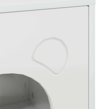 vidaXL Σπίτι Γάτας Λαμπερό Λευκό 42,5 x 40 x 53 εκ Επεξεργασμένο Ξύλο