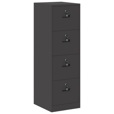 vidaXL Ντουλάπα Αρχείων Μαύρο 44x50x139cm Ψυχρής Έλασης Χάλυβας 1 τεμ.