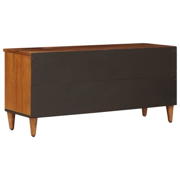 vidaXL Ντουλάπι TV με ράφι Καρυδιά 100x33x46cm Στερεό ξύλο μάνγκο 1 τεμ.