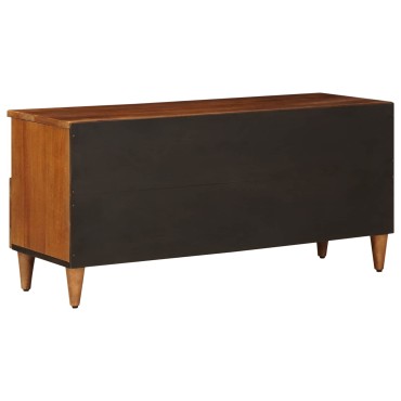 vidaXL Ντουλάπι TV με ράφι Καρυδιά 100x33x46cm Στερεό ξύλο μάνγκο 1 τεμ.