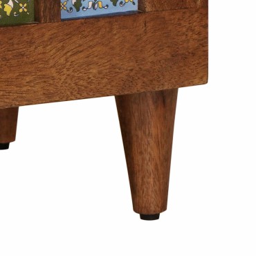 vidaXL Ντουλάπι TV με ράφι Καρυδιά 100x33x46cm Στερεό ξύλο μάνγκο 1 τεμ.