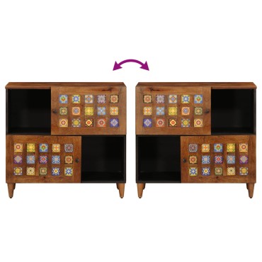 vidaXL Πλαϊνό γραφείο Καρυδιά 80x33x75cm Στερεό ξύλο μάνγκο
