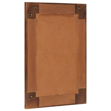 vidaXL Καθρέφτης Μπάνιου Καρυδιά 50x70x2,5cm Στερεό ξύλο μάνγκο