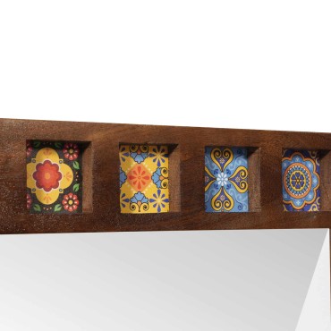 vidaXL Καθρέφτης Μπάνιου Καρυδιά 50x70x2,5cm Στερεό ξύλο μάνγκο