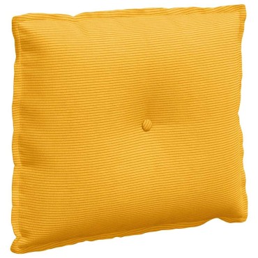 vidaXL Μαξιλάρι Πλάτης Απαλό Κίτρινο 60 x 50 cm Υφασμάτινο Κορντουρά