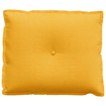 vidaXL Μαξιλάρι Πλάτης Απαλό Κίτρινο 60 x 50 cm Υφασμάτινο Κορντουρά