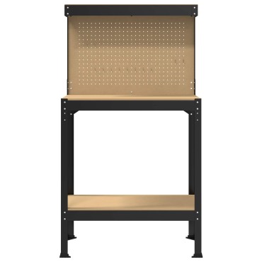 vidaXL Εργαστηριακός πάγκος με ράφι Μαύρο 81 x 41 x 145 εκ.