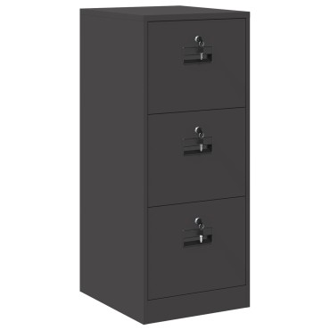 vidaXL Ντουλάπα Αρχείων Μαύρο 44x50x106.5cm Ψυχρής Έλασης Χάλυβας 1 τεμ.