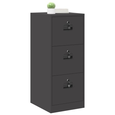 vidaXL Ντουλάπα Αρχείων Μαύρο 44x50x106.5cm Ψυχρής Έλασης Χάλυβας 1 τεμ.