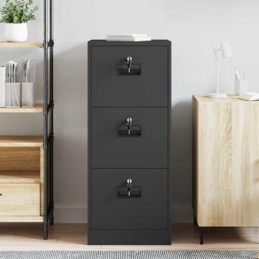 vidaXL Ντουλάπα Αρχείων Μαύρο 44x50x106.5cm Ψυχρής Έλασης Χάλυβας 1 τεμ.