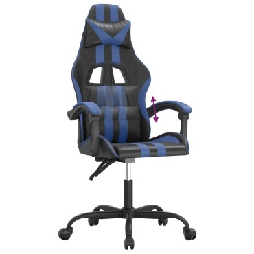 vidaXL Καρέκλα Gaming Μαύρο/Μπλε από Συνθετικό Δέρμα 57,5x59,5x(121-131)cm 1 τεμ.