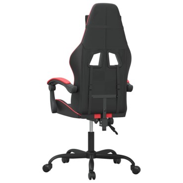vidaXL Καρέκλα Gaming Μασάζ Μαύρο/Κόκκινο από Συνθετικό Δέρμα 57,5x59,5x(121-131)cm 1 τεμ.