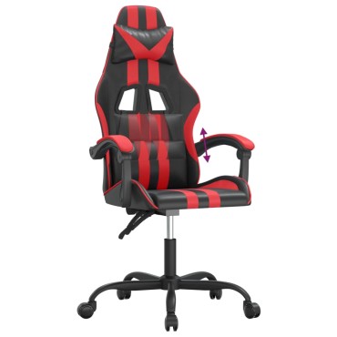 vidaXL Καρέκλα Gaming Μασάζ Μαύρο/Κόκκινο από Συνθετικό Δέρμα 57,5x59,5x(121-131)cm 1 τεμ.