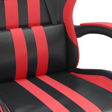 vidaXL Καρέκλα Gaming Μασάζ Μαύρο/Κόκκινο από Συνθετικό Δέρμα 57,5x59,5x(121-131)cm 1 τεμ.