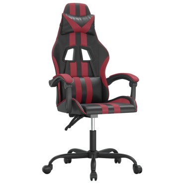 vidaXL Καρέκλα Gaming Μαύρο/Μπορντό από Συνθετικό Δέρμα 57,5x59,5x(121-131)cm 1 τεμ.