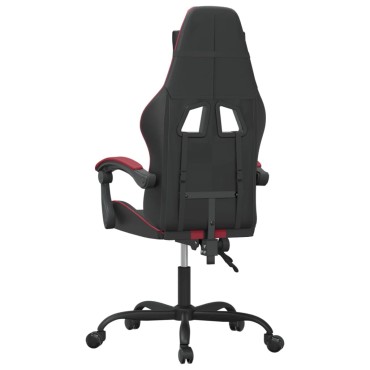 vidaXL Καρέκλα Gaming Μαύρο/Μπορντό από Συνθετικό Δέρμα 57,5x59,5x(121-131)cm 1 τεμ.
