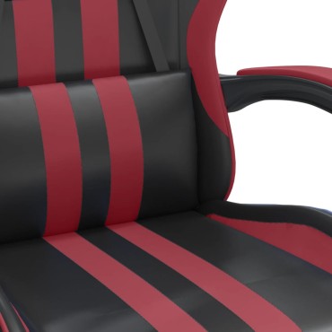 vidaXL Καρέκλα Gaming Μαύρο/Μπορντό από Συνθετικό Δέρμα 57,5x59,5x(121-131)cm 1 τεμ.